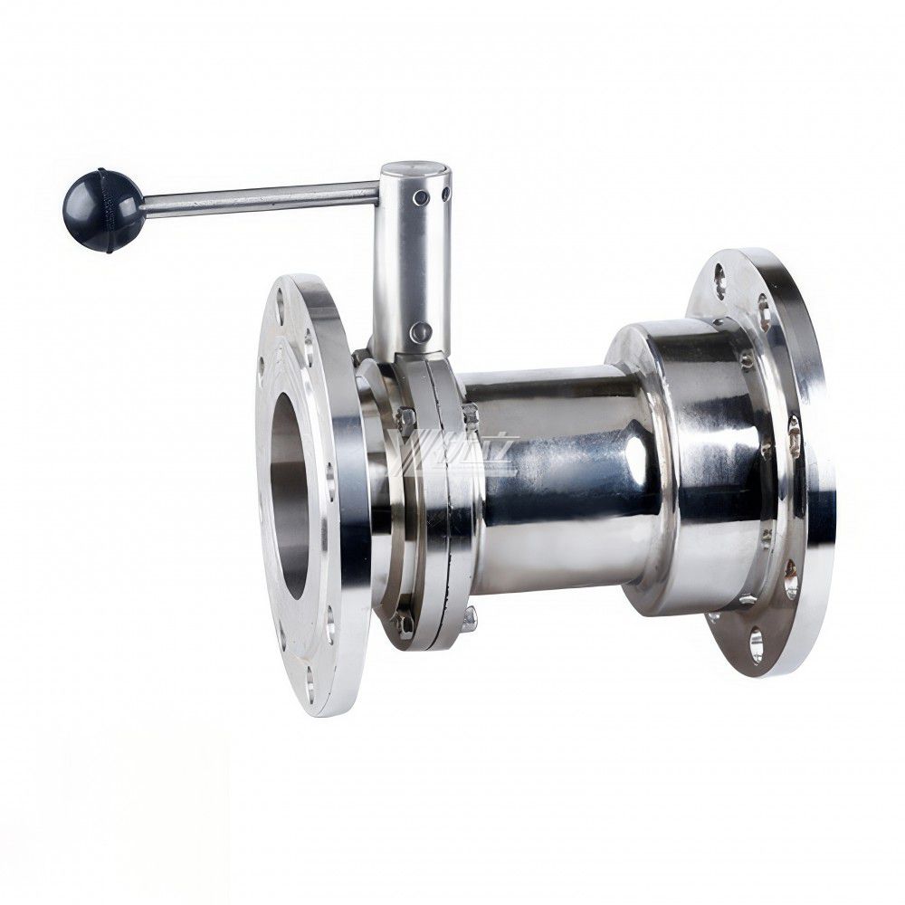 YOULI Hygienic Food Grade Sanitary Stainless Steel Non Return Valve Manual One Piece Type Butterfly Flanged Check Valve