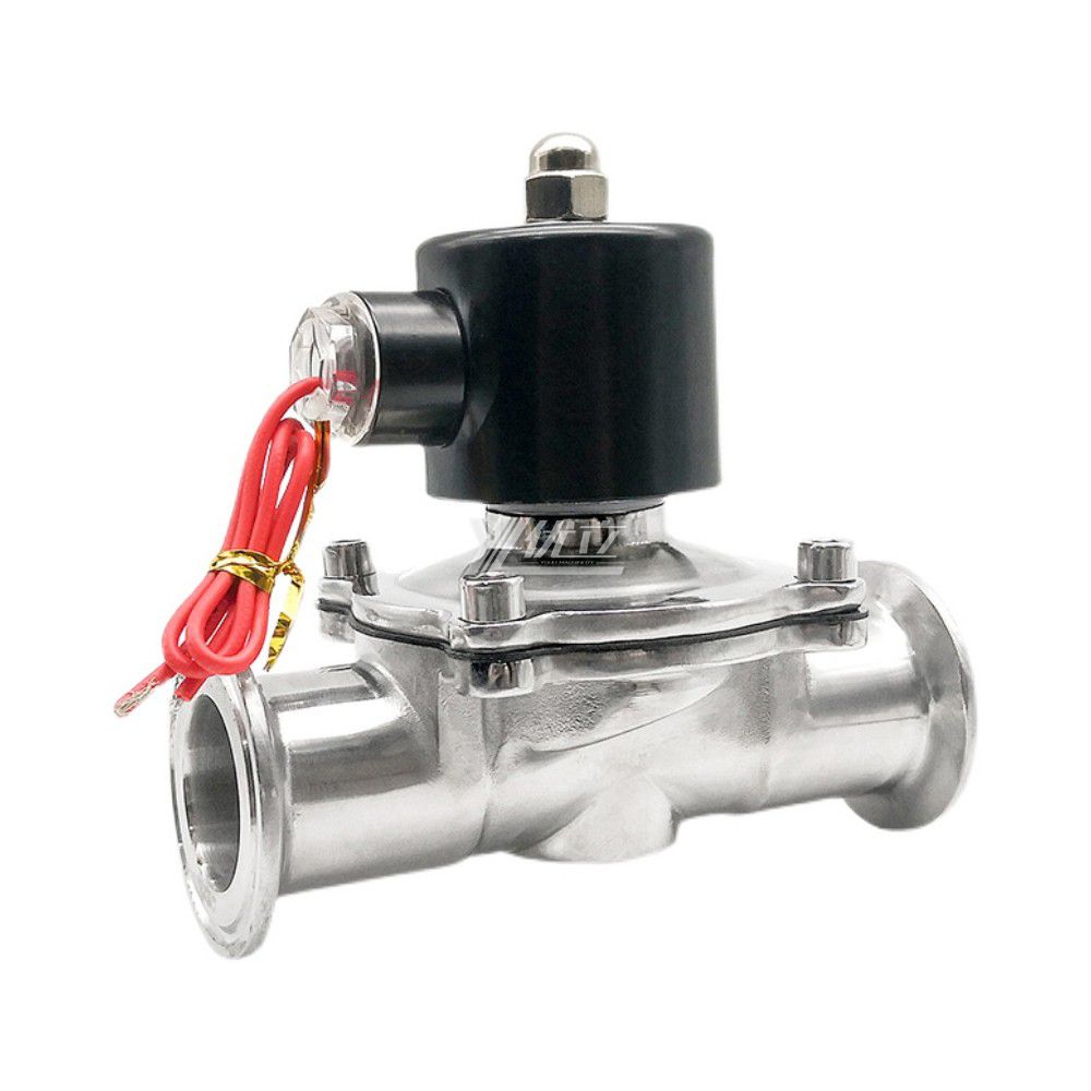 YOULI Sanitary Hygiene Grade Food Grade 2W Stainless Steel 304 316 AC220V DC24V  Water Tri-Clamped Solenoid Valve