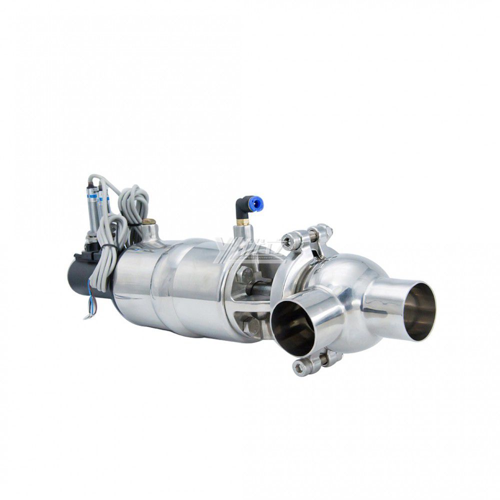 YOULI Hygienic Food Grade Sanitary Stainless Steel 304 316 Feedback signal Pneumatic L Type Butt Welded Cut-off Globe Stop Valve