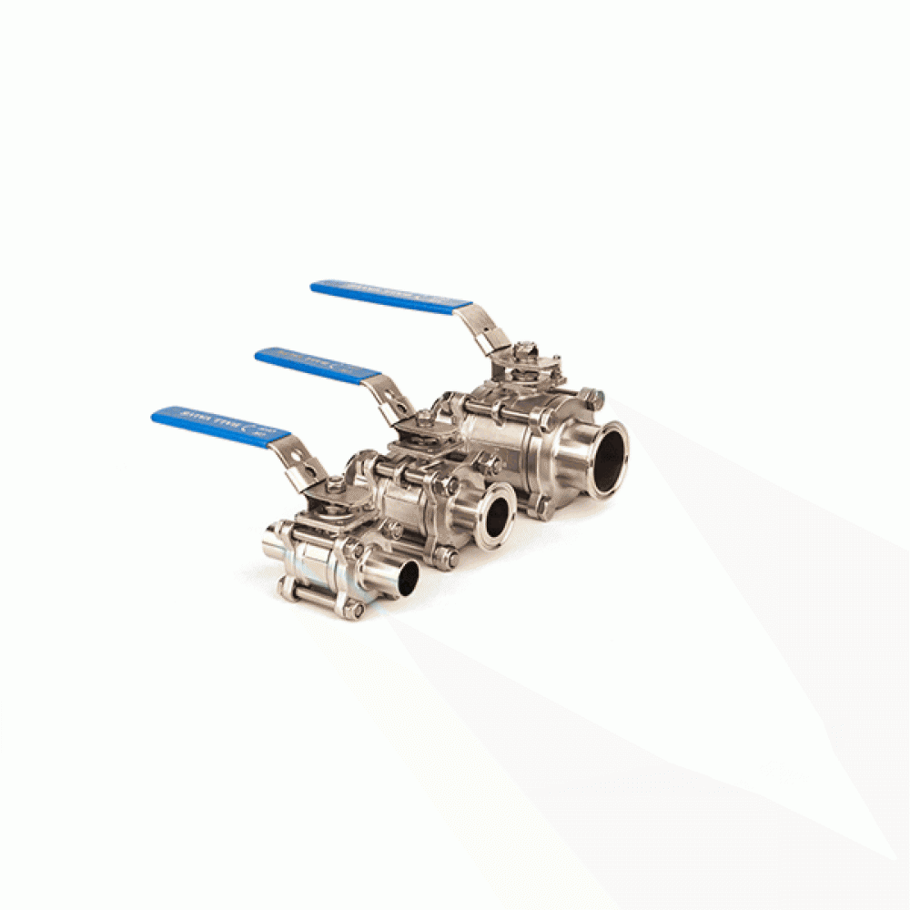 YOULI Hygienic Food Grade Sanitary Stainless Steel 304 316L Beverage Drink Manual 3PC Female Threaded Ball Valve