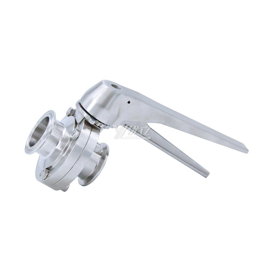 YOULI Hygienic Food Stainless Steel 3A/SMS/DIN 304 316L Silicon Duckbill Handle Sanitary Manual Tri Clamped Butterfly Valve
