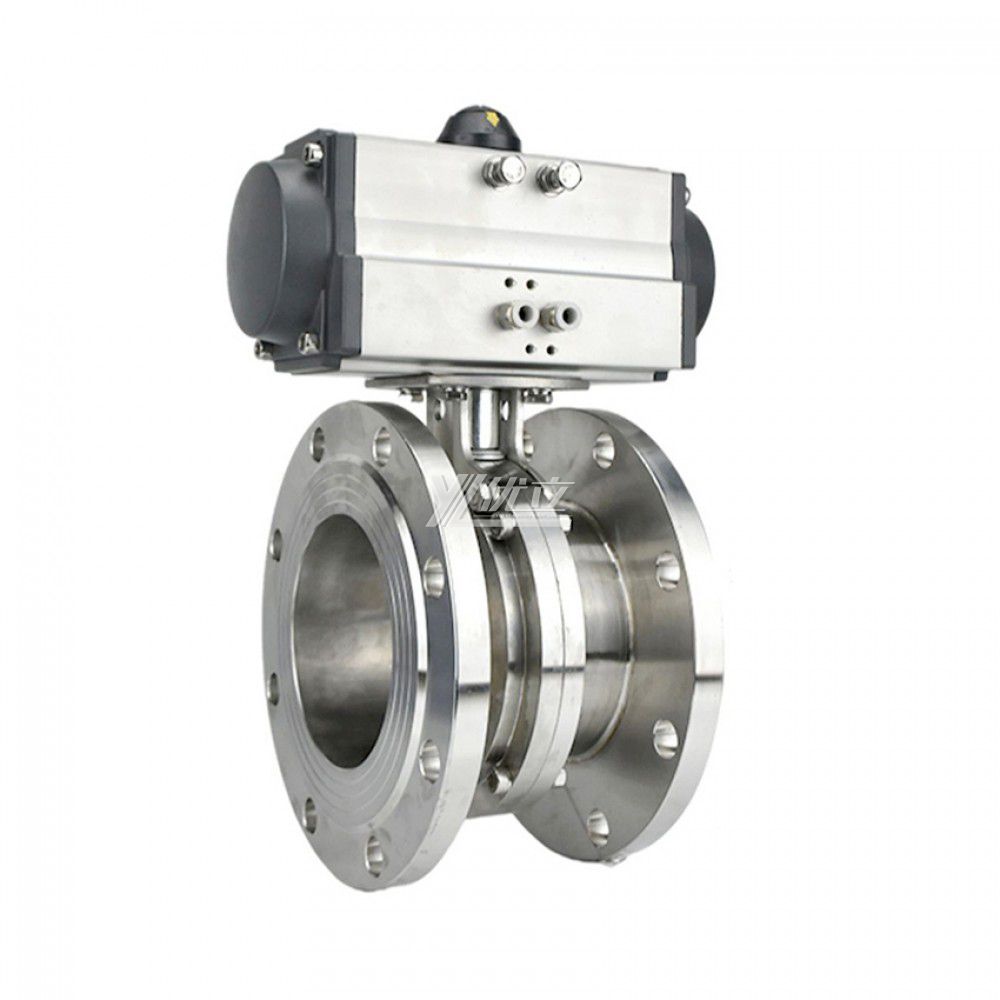 YOULI Hygienic Food Grade Sanitary Stainless Steel 3A/SMS/DIN 304 316L Silicon Pneumatic Actuator Flnaged  Butterfly Valve