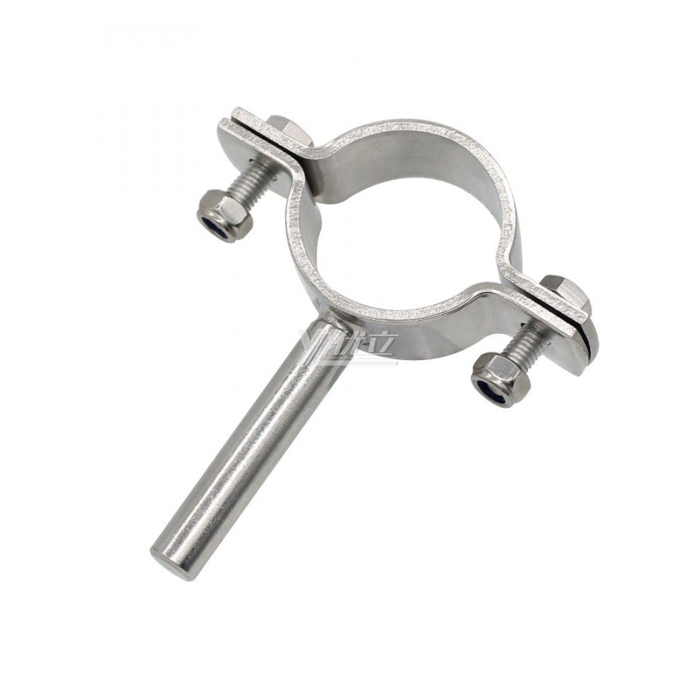 YOULI Stainless Steel 304 Pipe Fittings Tri Clamp Tube Hex Pipe Holder With Solid Rod Handle Bar Welded Round Pipe Holder