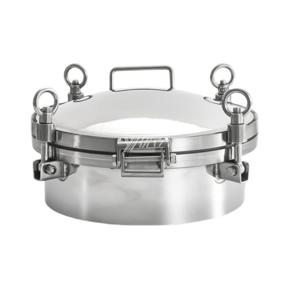 YOULI Hygienic Food Grade SS 304 316L Stainless Steel 0-6bar Cover Pressure Tanks Sanitary Round Outward Manhole Manway