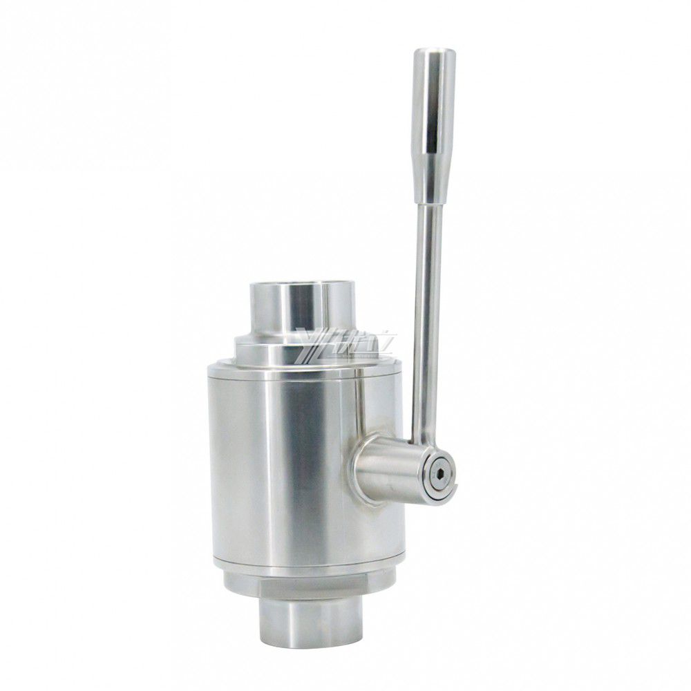 YOULI Hygienic Food Grade Sanitary Stainless Steel  304 316 Beverage Milk 2 Way Manual Heavy Straight Butt Welded Ball Valve