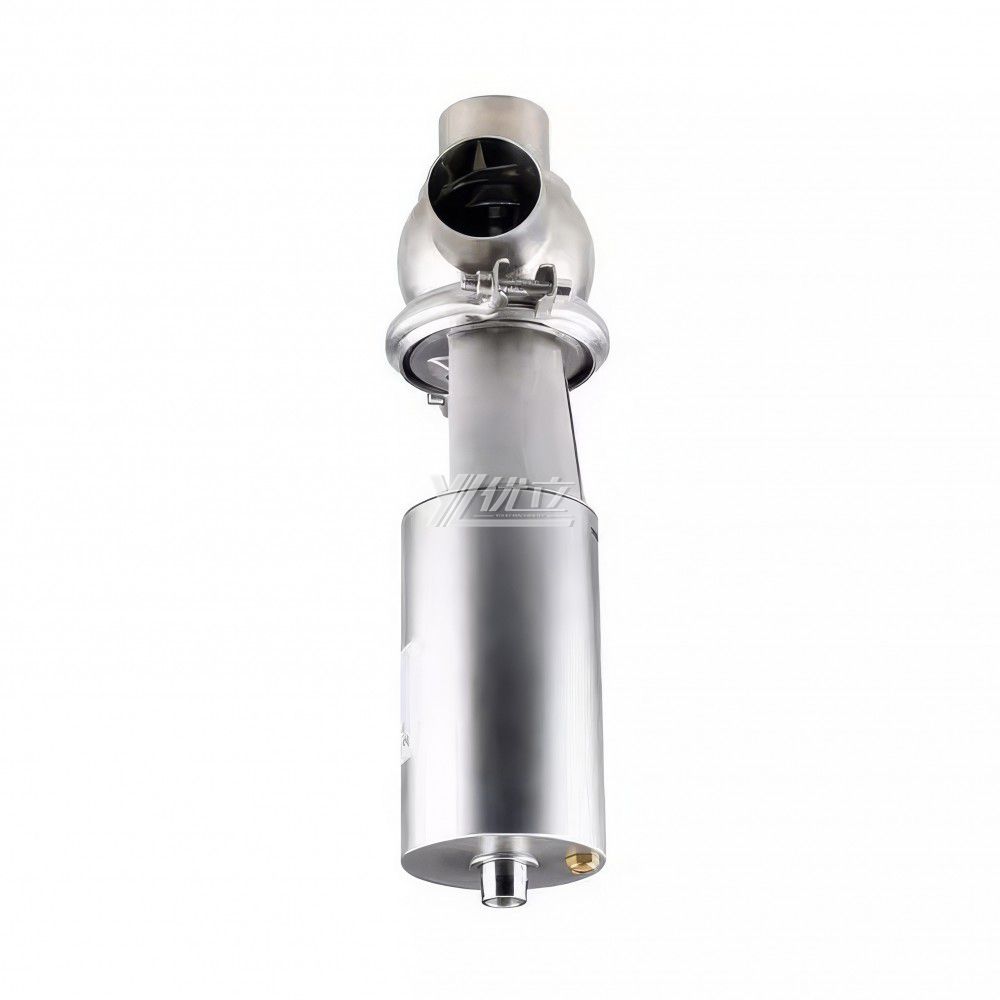 YOULI Hygienic Food Grade Sanitary Stainless Steel 304 316L Feedback signal Pneumatic L Type Butt Welded Cut-off Stop Valve