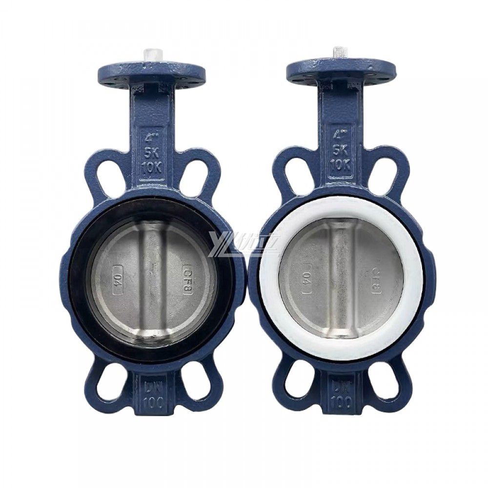YOULI ISO5211 Stainless Steel ANSI 150LB 304 316 JIS 10K Pn10-16 Cast Iron PTFE EPDM Soft Seal Center Wafer Butterfly Valve