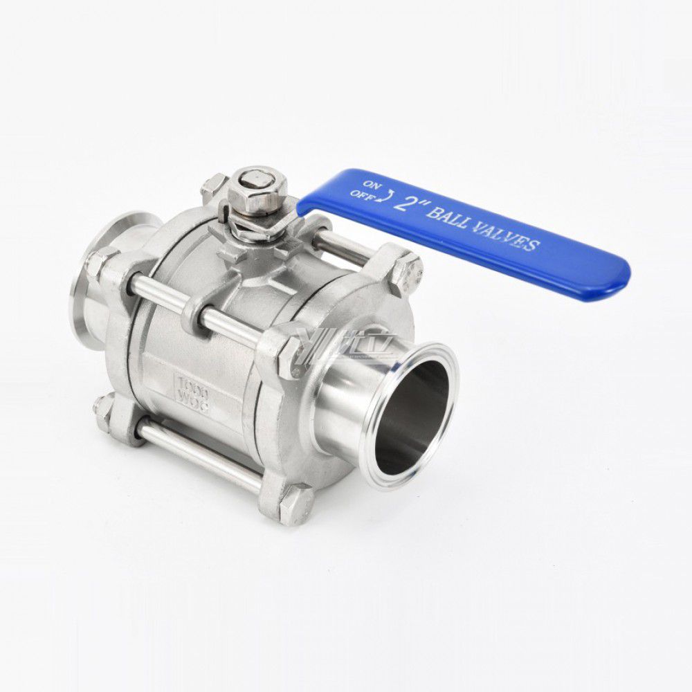 YOULI Stainless Steel High Temperature 1.6mpa 304 316 Clamp Manual 3 Piece Tri-Clamped Discharge Tank Bottom Ball Valve