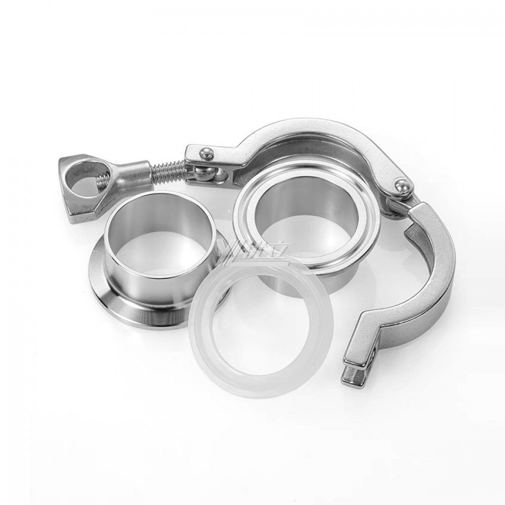 YOULI Hygienic Food Sanitary Stainless Steel 304 SS316L DIN SMS 3A Tri-clamp Pipe Fitting Single Pin Complete Sets Clamp Ferrule