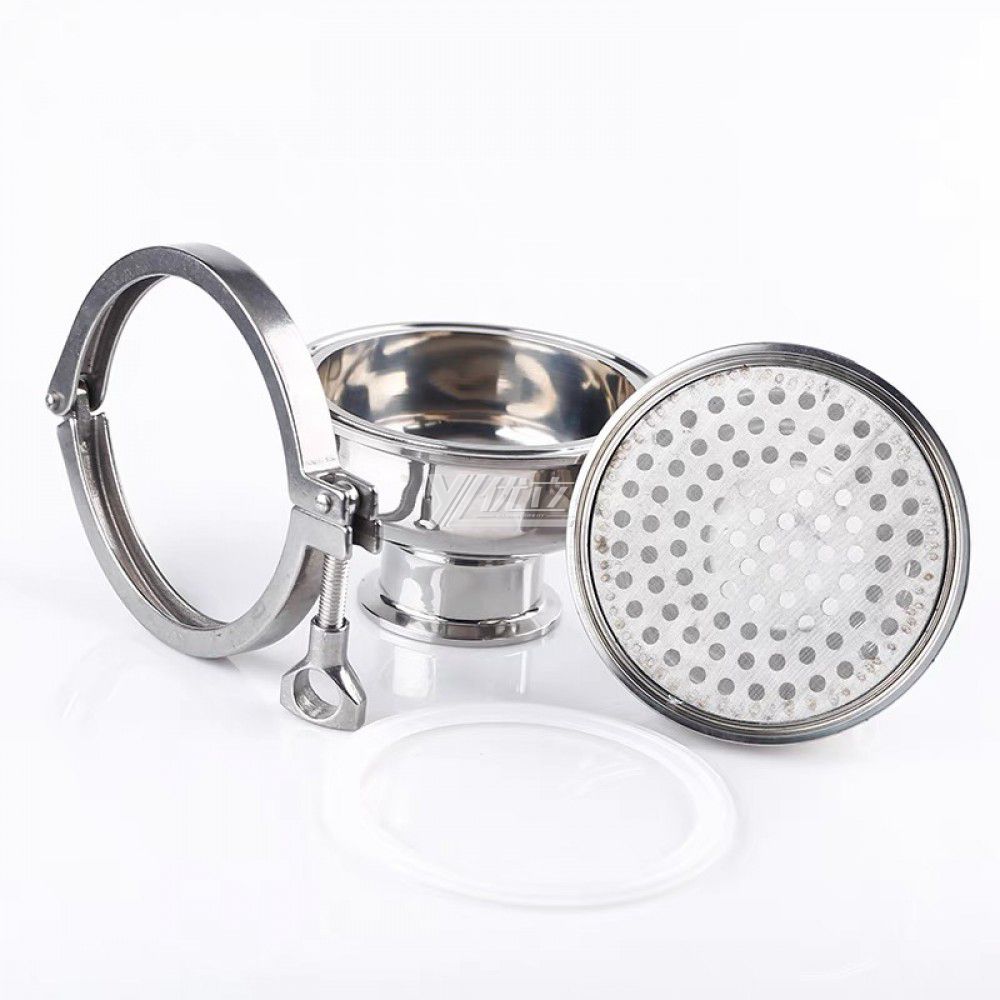 YOULI Hygienic Food Grade SS 304 316L Stainless Steel Milk Beer Honey Sanitary Ball Type Tri Clamped Strainer  Filter
