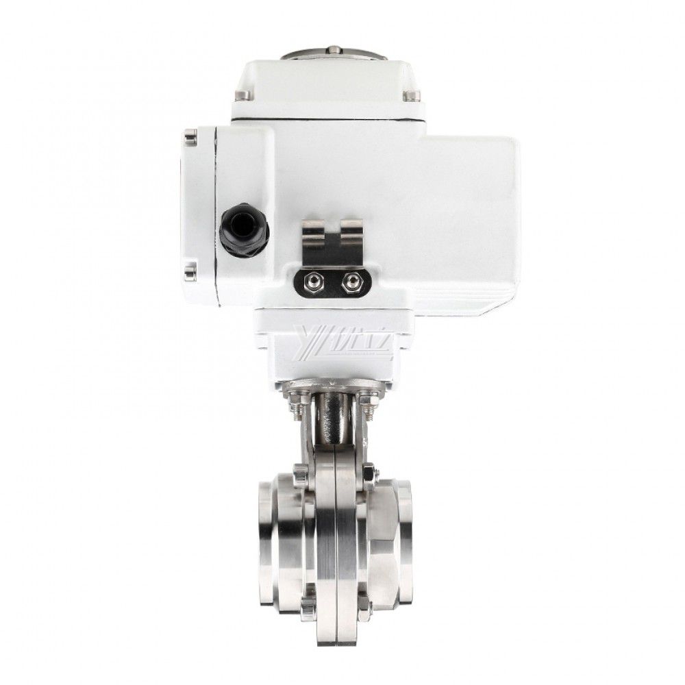 YOULI Hygienic Food Grade Stainless Steel 304 316L Motorized AC220V Sanitary Electric Threaded Control Butterfly Valve