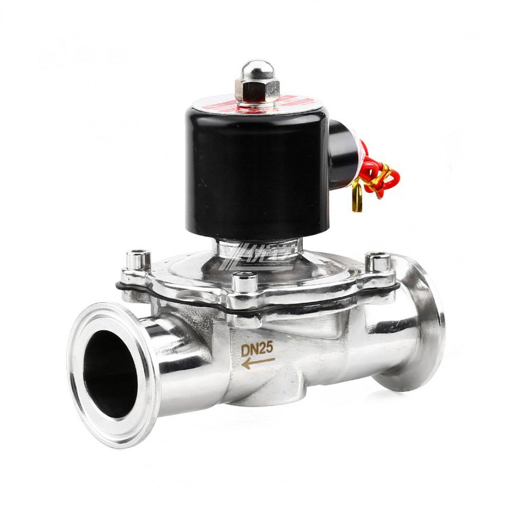 YOULI Sanitary Hygiene Grade Food Grade 2W Stainless Steel 304 316 AC220V DC24V  Water Tri-Clamped Solenoid Valve