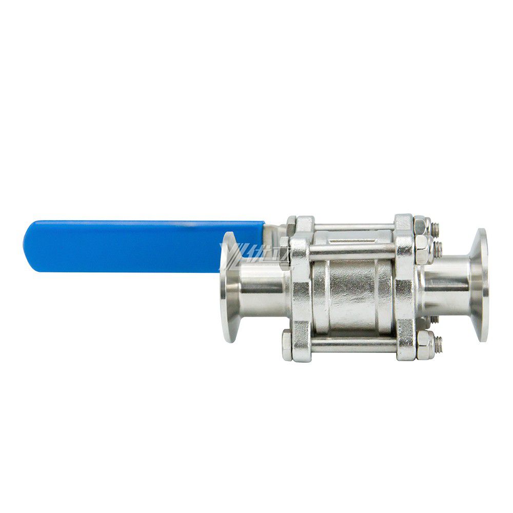 YOULI Hygienic Food Grade Sanitary Stainless Steel 304 316L zero Dead Beverage Milk Drink Three Piece Tri Clamp Ball Valve