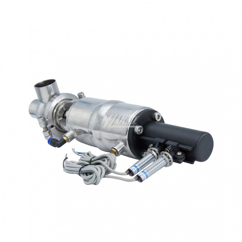 YOULI Hygienic Food Grade Sanitary Stainless Steel 304 316 Feedback signal Pneumatic L Type Butt Welded Cut-off Globe Stop Valve