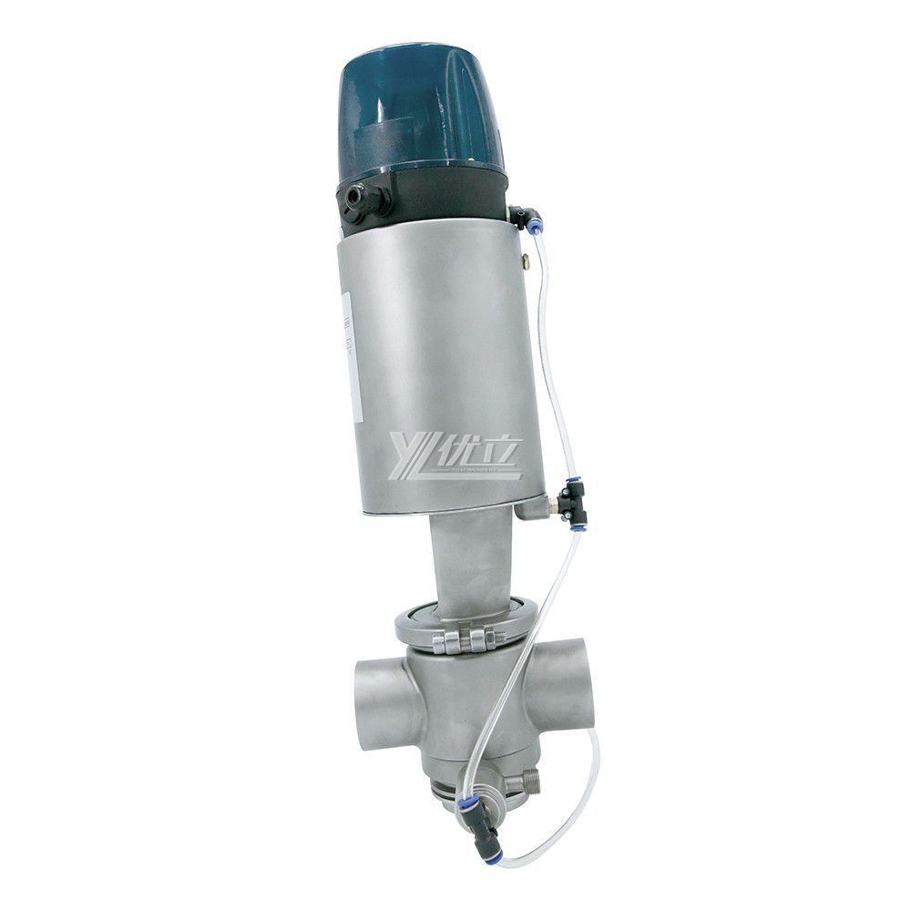 YOULI Hygienic Food Grade Sanitary Stainless Steel 304 316L Intelligent External Cleaning Single Seat Butt Welded Mixproof Valve