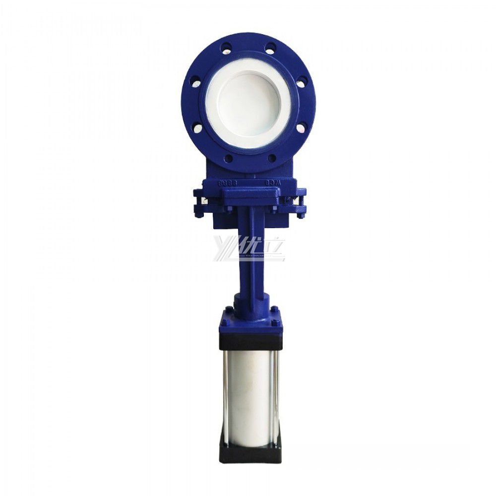 YOULI High Temperature ANSI 150LB  304 316 JIS 10K 1.6mpa WCB Pneumatic Actuator Ceramics Flanged  Knife Gate Valve
