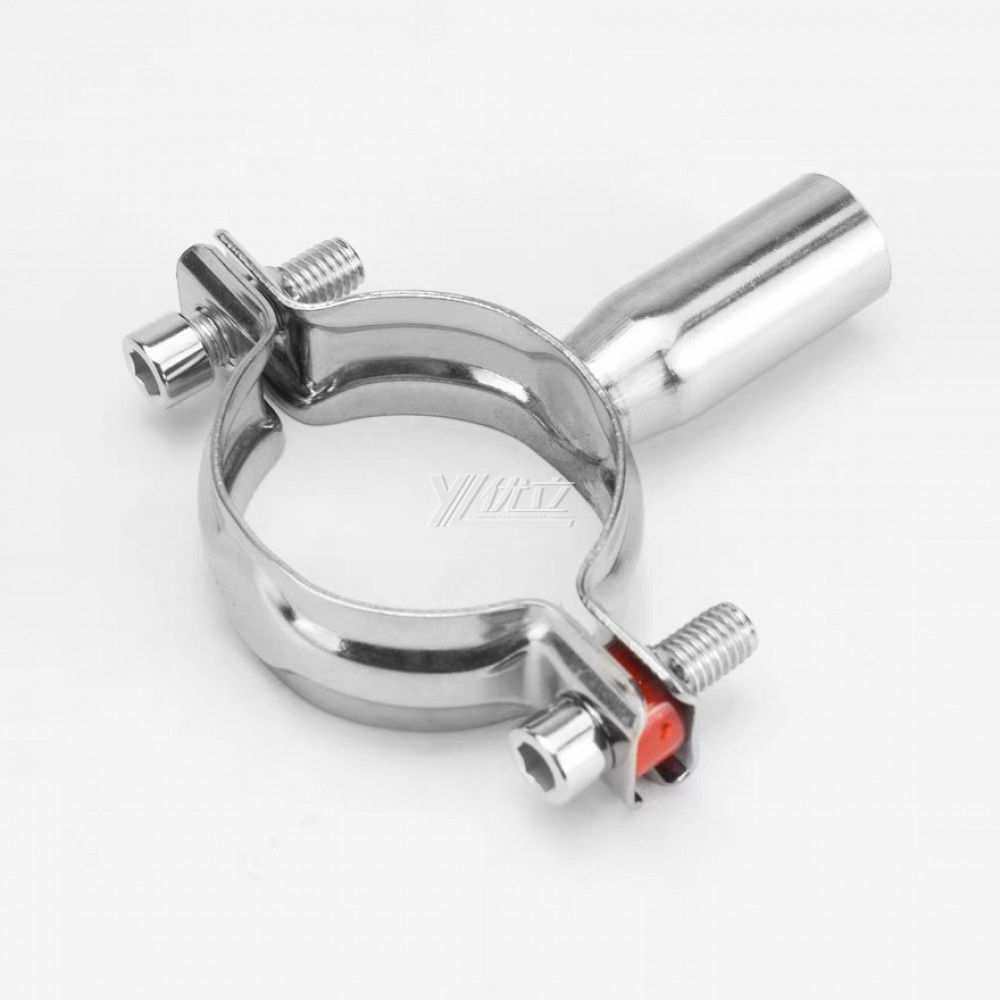 YOULI Sanitary Pipe Fittings Tri Clamp Tube Hex Pipe Holder Stainless Steel 304 With Bracket Handle Welded Round Pipe Holder
