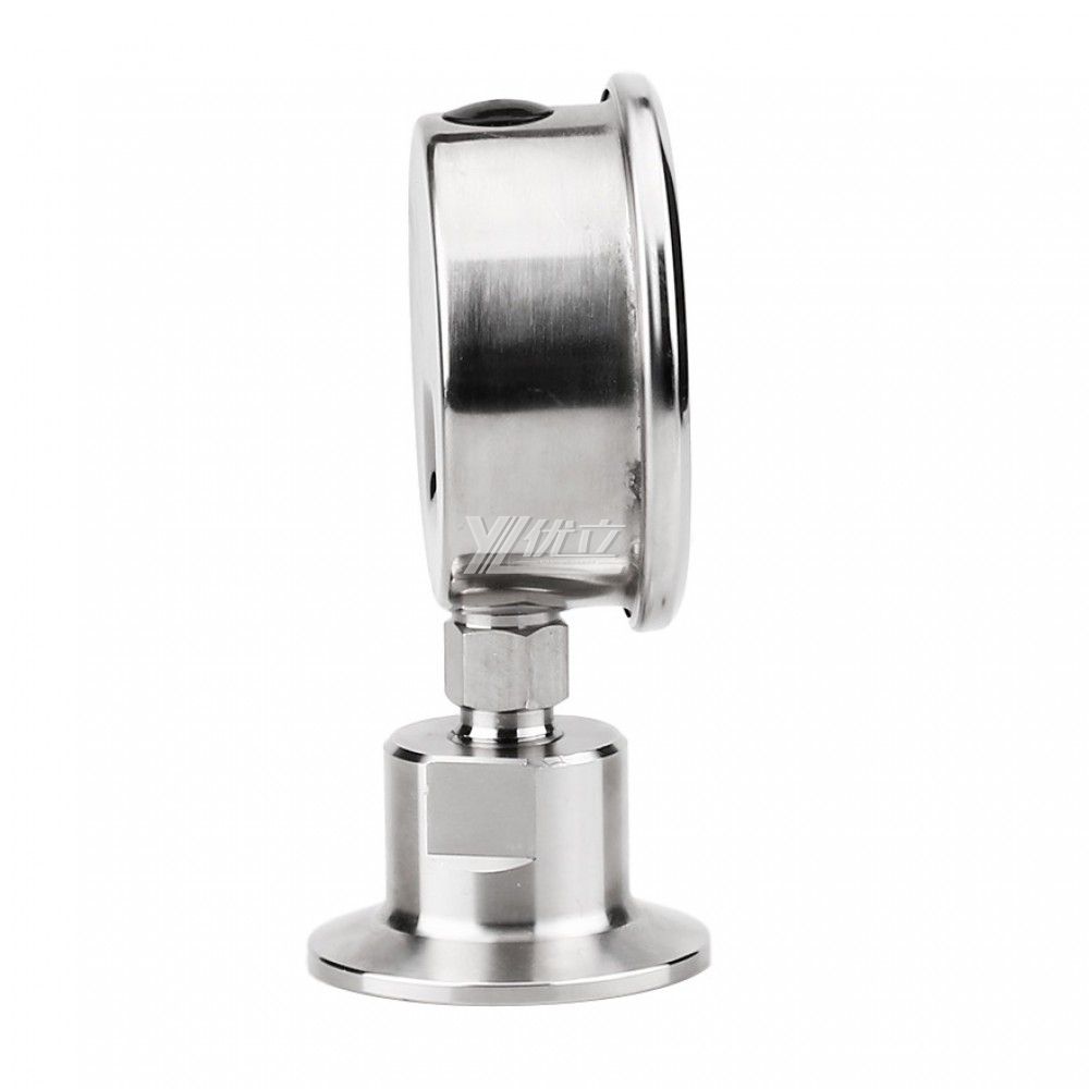 YOULI customized Stainless Steel 304 0-16bar filled oil shockproof Clamped Diaphragm Pressure Gauge