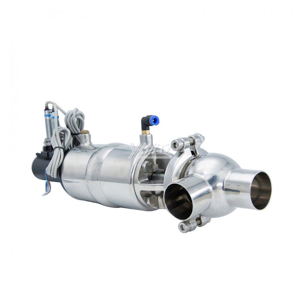 YOULI Hygienic Food Grade Sanitary Stainless Steel 304 316 Feedback signal Pneumatic L Type Butt Welded Cut-off Globe Stop Valve