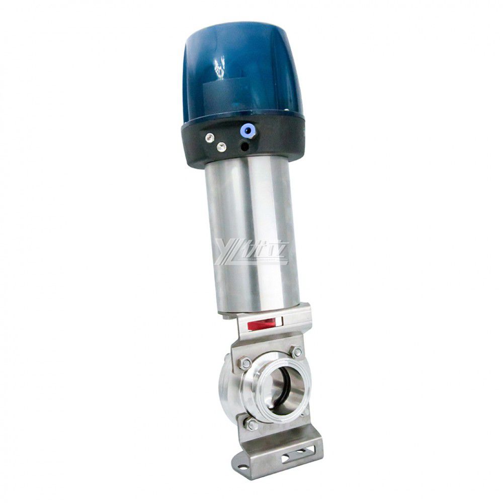 YOULI Hygienic Food Grade  Stainless Steel 3A/SMS/DIN 304 316 Silicon EPDM Sanitary Pneumatic Tri Clamped Butterfly Valve
