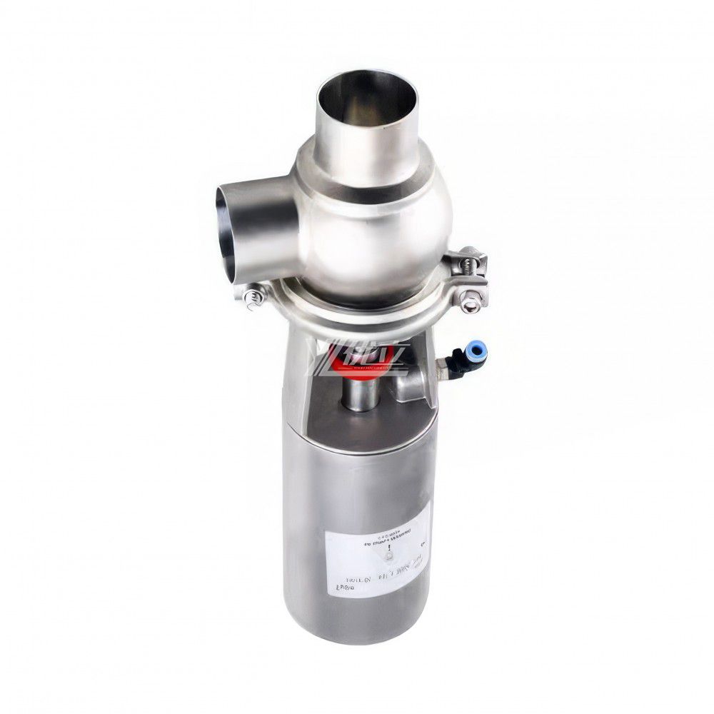 YOULI Hygienic Food Grade Sanitary Stainless Steel 304 316L Feedback signal Pneumatic L Type Butt Welded Cut-off Stop Valve