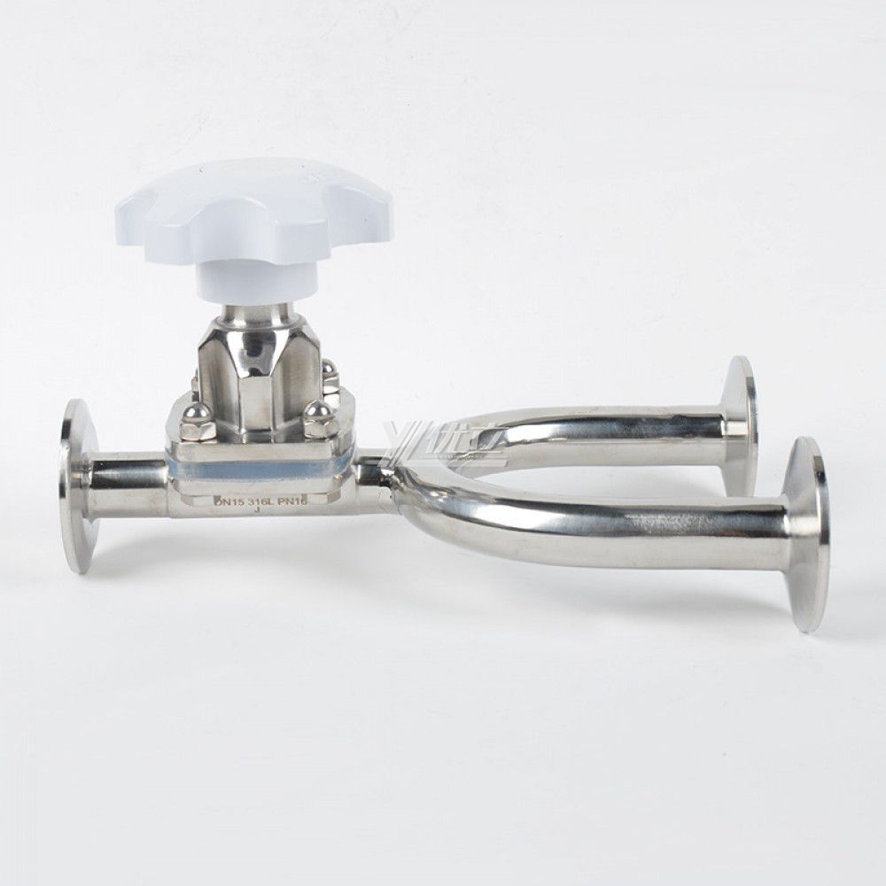 YOULI Medicine Hygienic Food Grade Sanitary Stainless Steel 304 316L Silicone Membrane Manual U Type Tri Clamped Diaphragm Valve