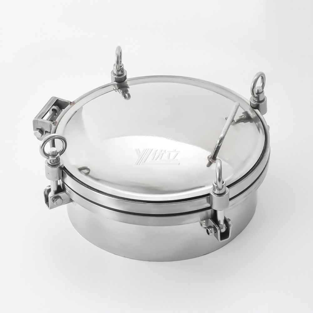 YOULI Hygienic Food Grade SS 304 316L Stainless Steel 0-6bar Cover Pressure Tanks Sanitary Round Outward Manhole Manway