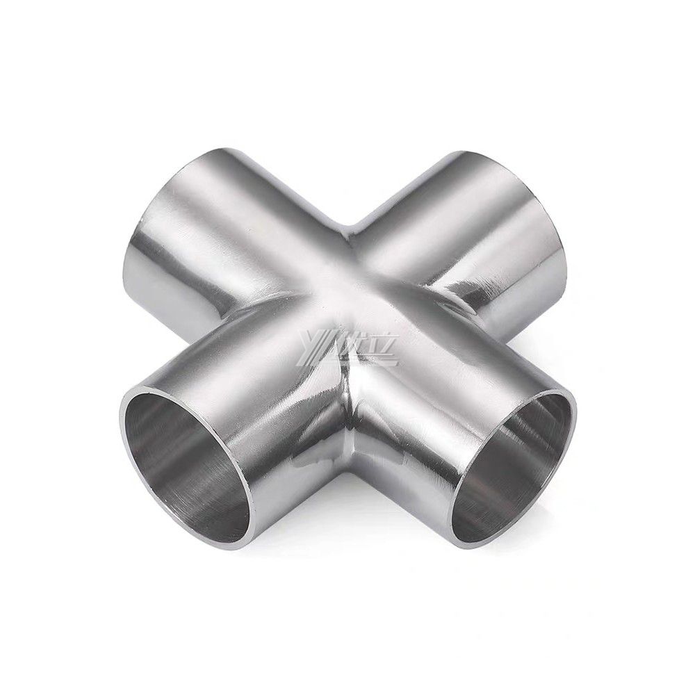YOULI Hygienic Food Grade Sanitary Stainless Steel 304 SS316L 3A SMS DIN ISO Pipe Fitting Equal Welded Cross