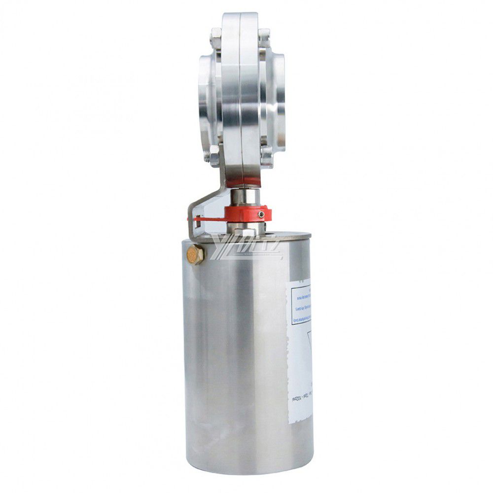 YOULI Hygienic Food Grade Stainless Steel 3A/SMS/DIN 304 316 Silicon Sanitary Butt Welded butterfly Valve Pneumatic Actuator