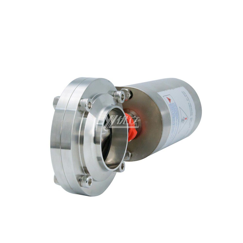 YOULI Hygienic Food Grade Stainless Steel 3A/SMS/DIN 304 316 Silicon Sanitary Butt Welded butterfly Valve Pneumatic Actuator