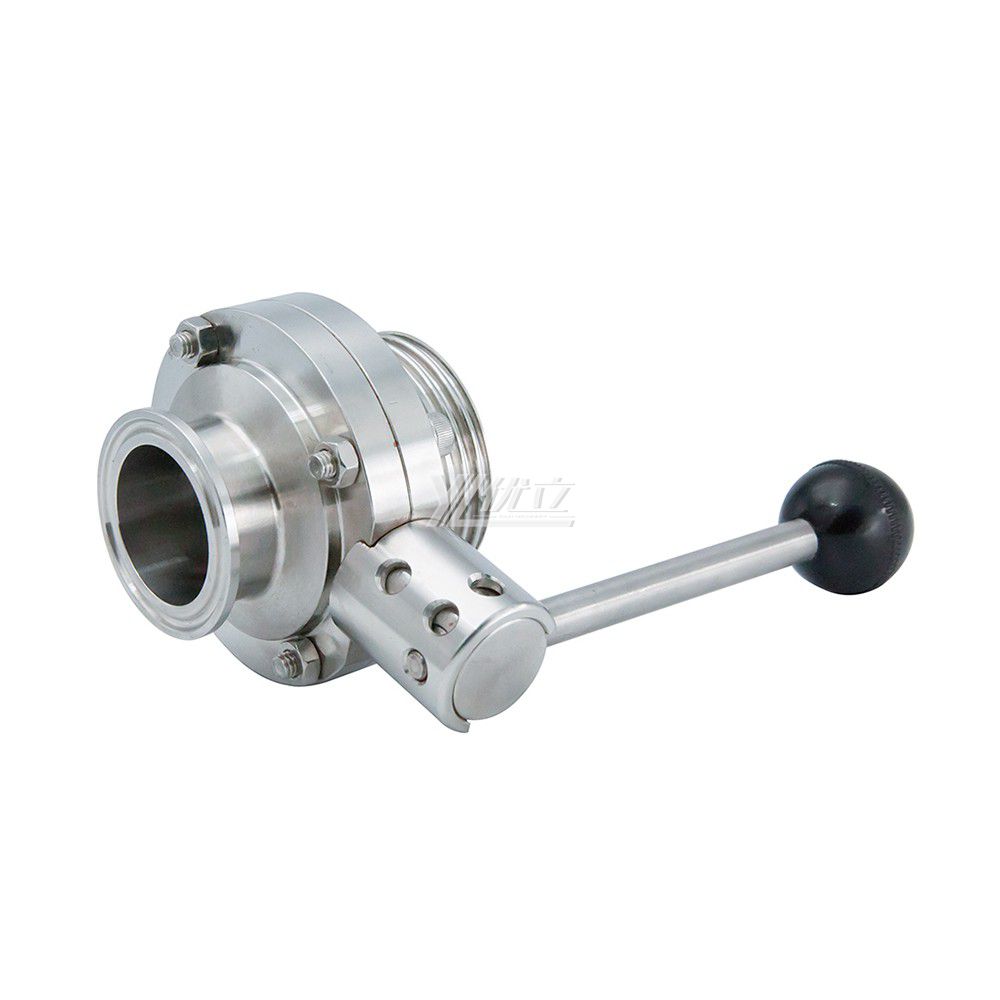 YOULI Hygienic Food Grade Stainless Steel 3A/SMS/DIN 304 316L Silicon Sanitary Manual Male Threaded Tri-clover Butterfly Valve