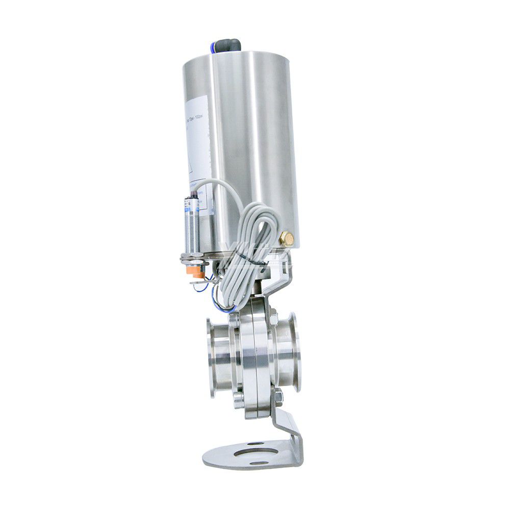 YOULI Hygienic Food Grade Stainless Steel 3A/SMS/DIN 304 316 Proximity Switch Sanitary Pneumatic Tri-Clover Butterfly Valve