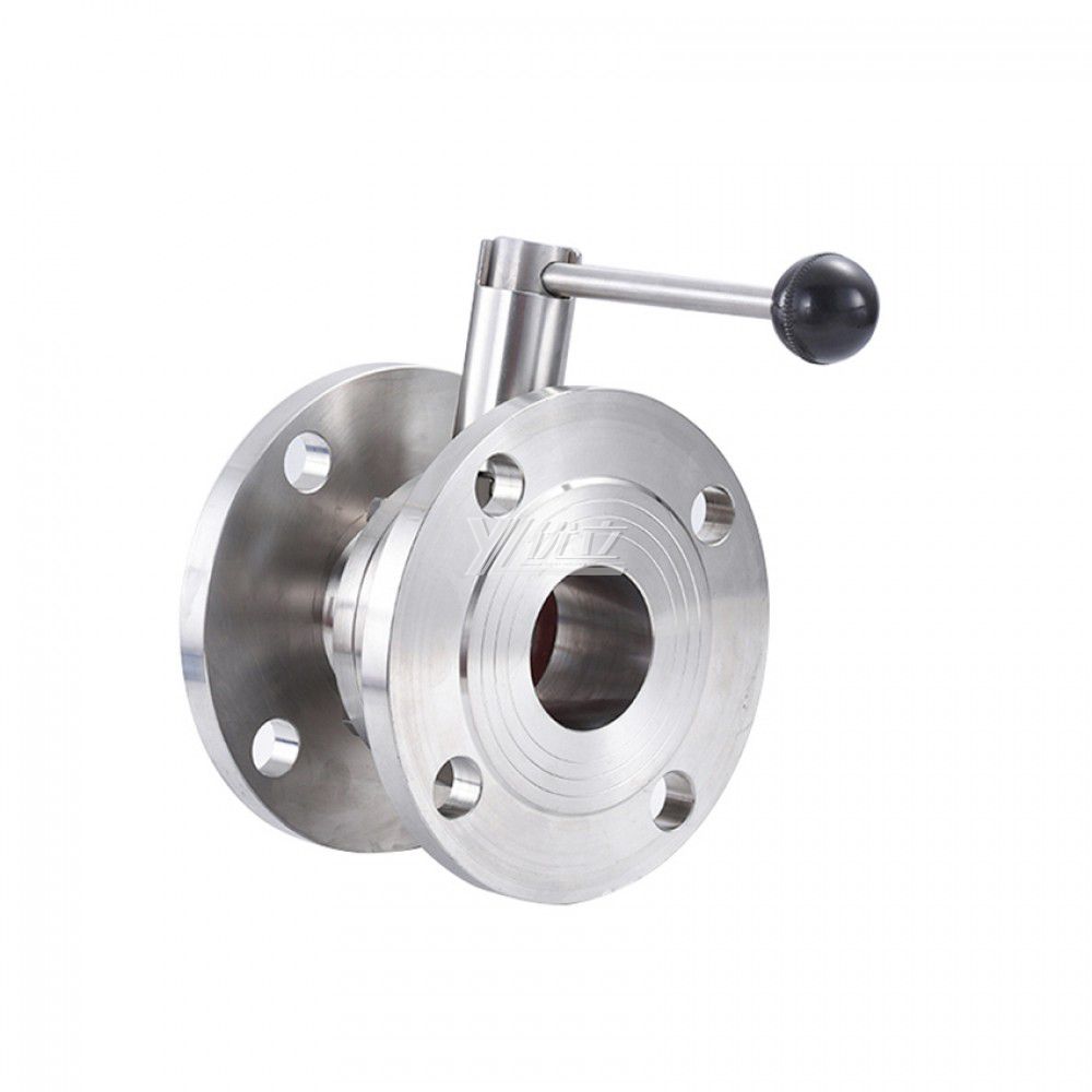 YOULI Hygienic Food Grade Stainless Steel 3A/SMS/DIN 304 316L Silicon Lever Handle Sanitary Manual Flnaged Butterfly Valve