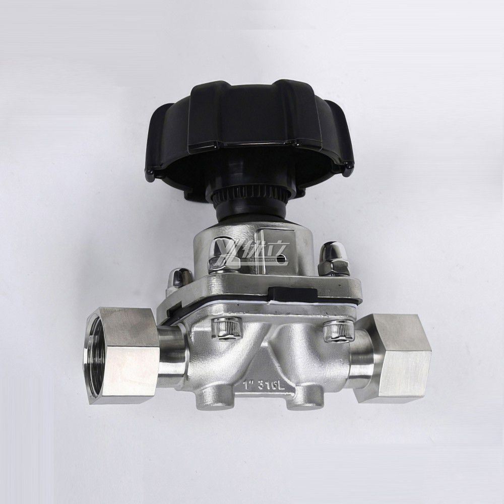 YOULI Hygienic Food Grade Sanitary Stainless Steel 316L Pharmaceutical Biological Straight Female Threaded Diaphragm Valve
