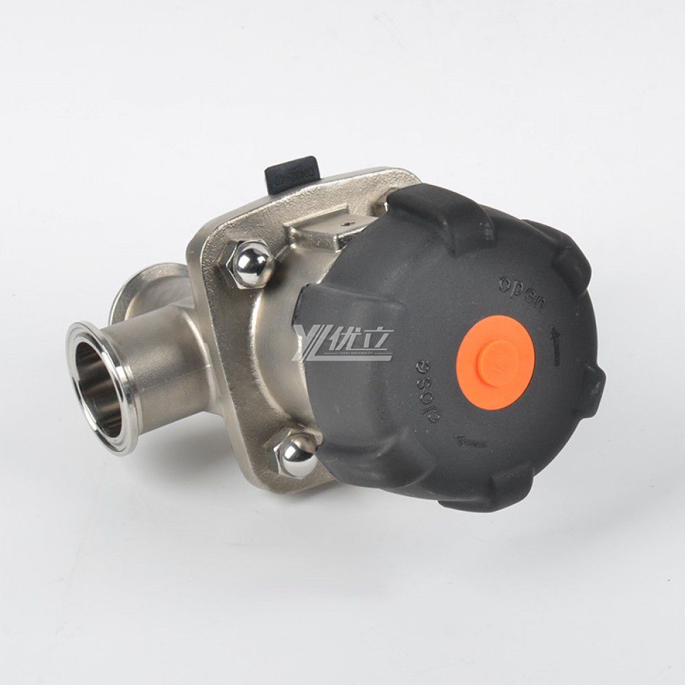 YOULI Hygienic Food Grade Sanitary Stainless Steel 316L Biological,Straight L Type 3 Way Tri Clamped Diaphragm Valve