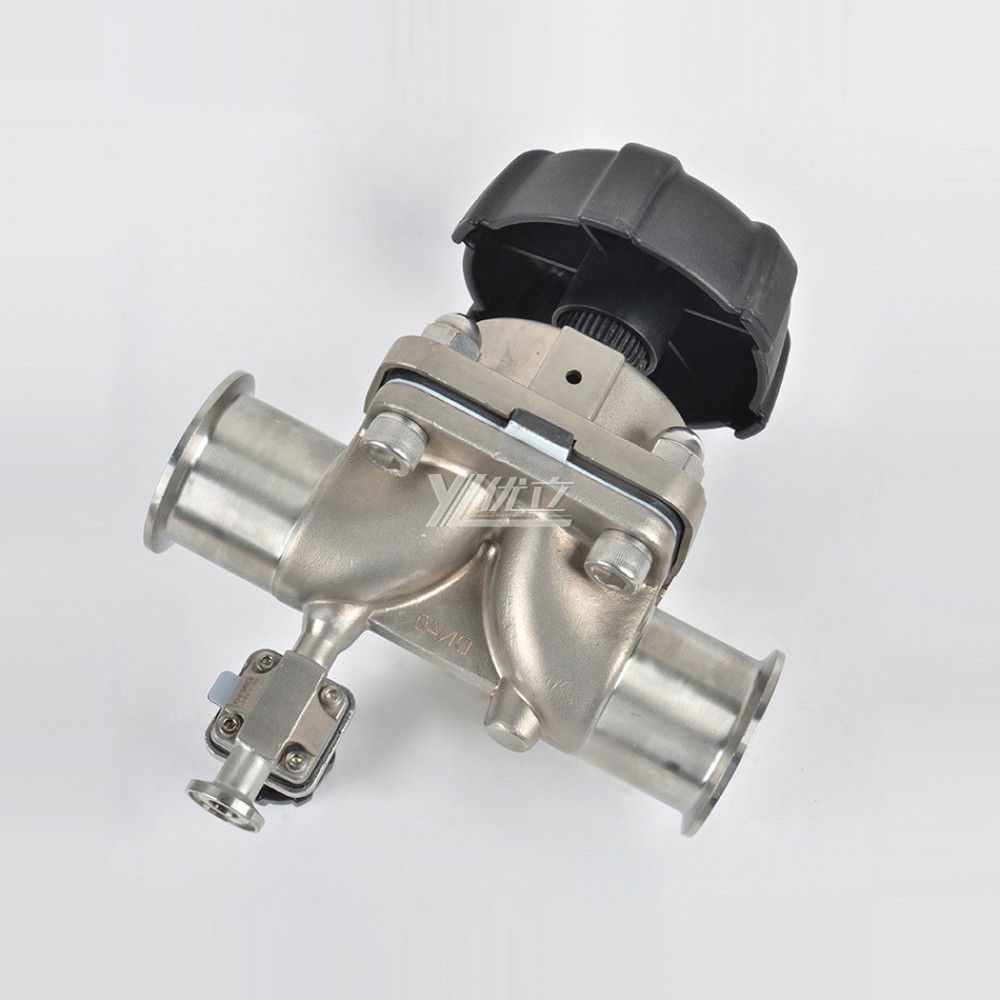 YOULI Hygienic Food Grade Sanitary Stainless Steel 316L Pharmaceutical Biological EPDM PTFE Manual Tri Clamped Diaphragm Valve