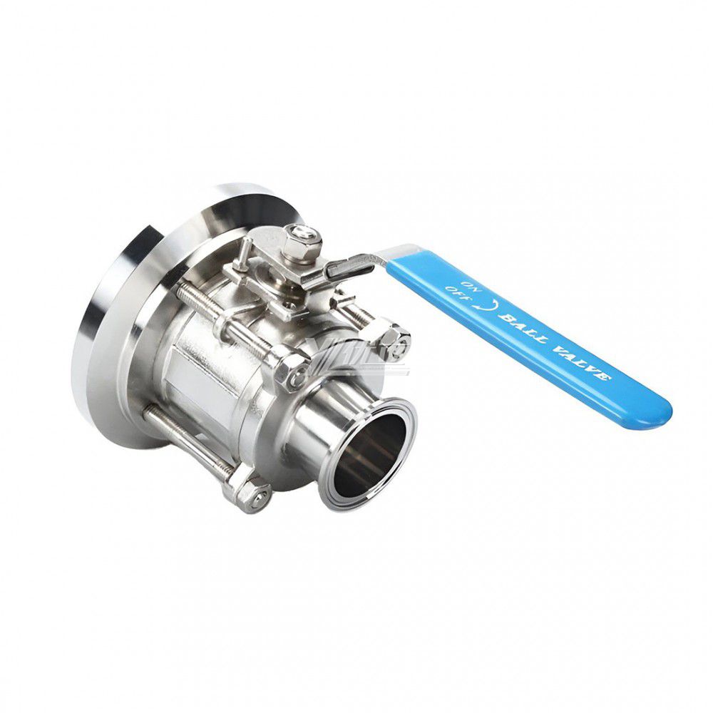 YOULI Hygienic Food Grade Sanitary Stainless Steel 304 316L Milk Drink Bio Pharmaceutical 3PC Clamped Tank Bottom Ball Valve