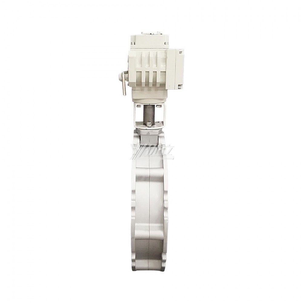 YOULI V1fs V2fs Aluminum Alloy 304 Dust Particles Powder Motorized AC22V  Double Single Electric Flange Dust Butterfly Valve
