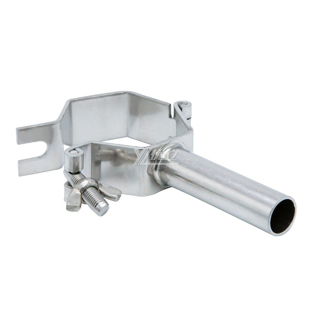 YOULI Sanitary Stainless Steel 304 Pipe Fittings Tri Clamp Tube Hex Pipe Holder With Handle Hexagon Pipe Holder