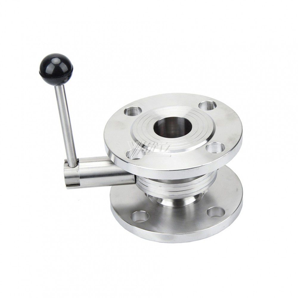 YOULI Hygienic Food Grade Stainless Steel 3A/SMS/DIN 304 316L Silicon Lever Handle Sanitary Manual Flnaged Butterfly Valve