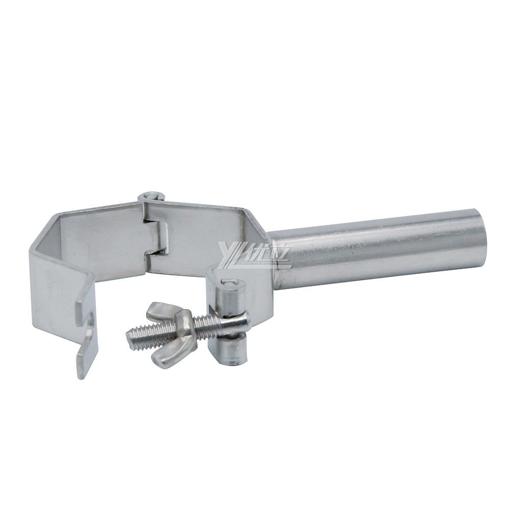 YOULI Sanitary Stainless Steel 304 Pipe Fittings Tri Clamp Tube Hex Pipe Holder With Handle Hexagon Pipe Holder