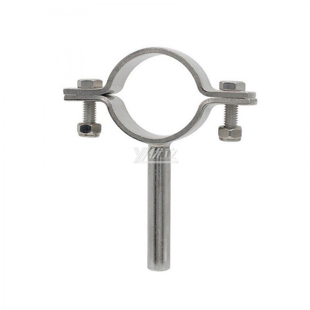 YOULI Stainless Steel 304 Pipe Fittings Tri Clamp Tube Hex Pipe Holder With Solid Rod Handle Bar Welded Round Pipe Holder