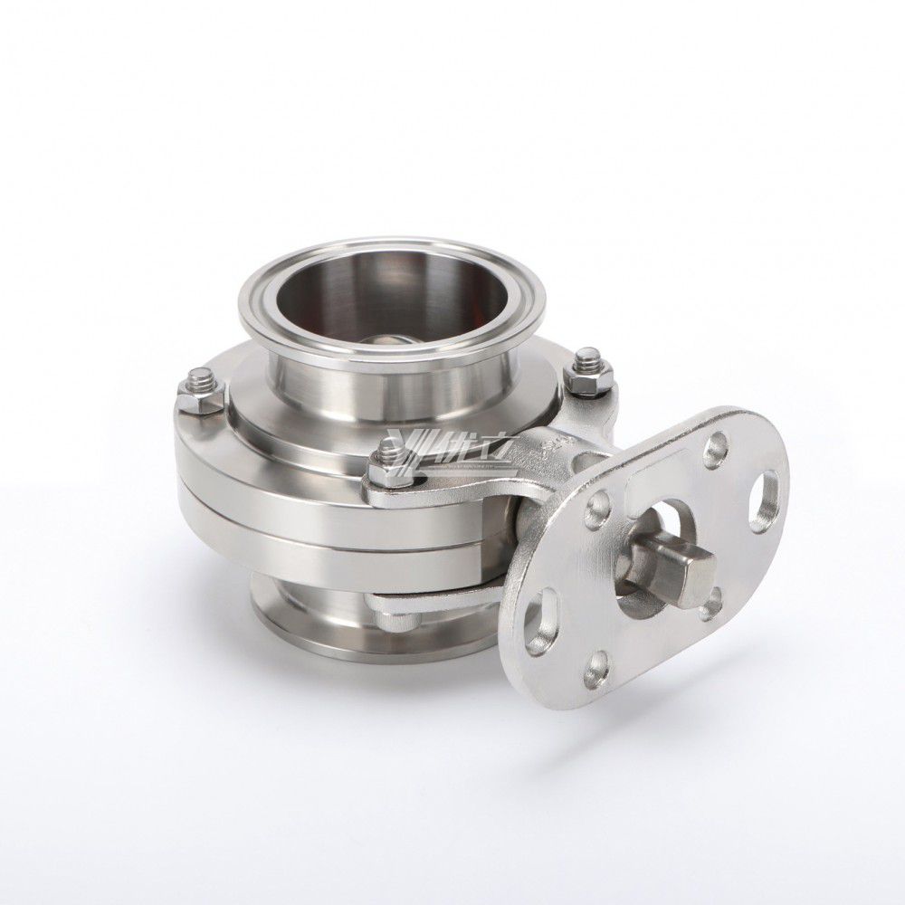 YOULI Hygienic Food Grade Stainless Steel 3A/SMS/DIN 304 316 High Platform Sanitary Tri Clover Butterfly Valve