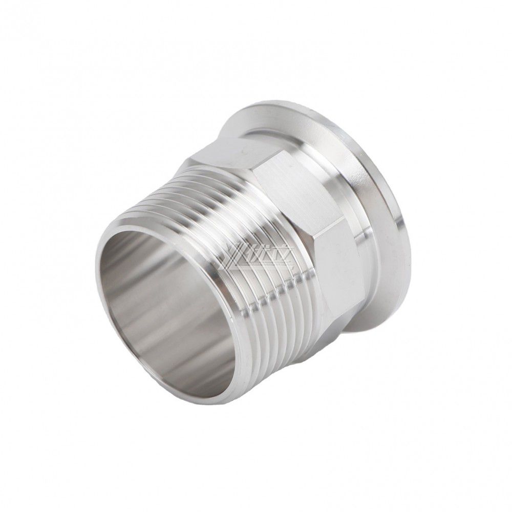 YOULI Stainless Steel 304 SS316L BSP NPT Pipe Fitting Hexagonal Male Thread Clamp Ferrule
