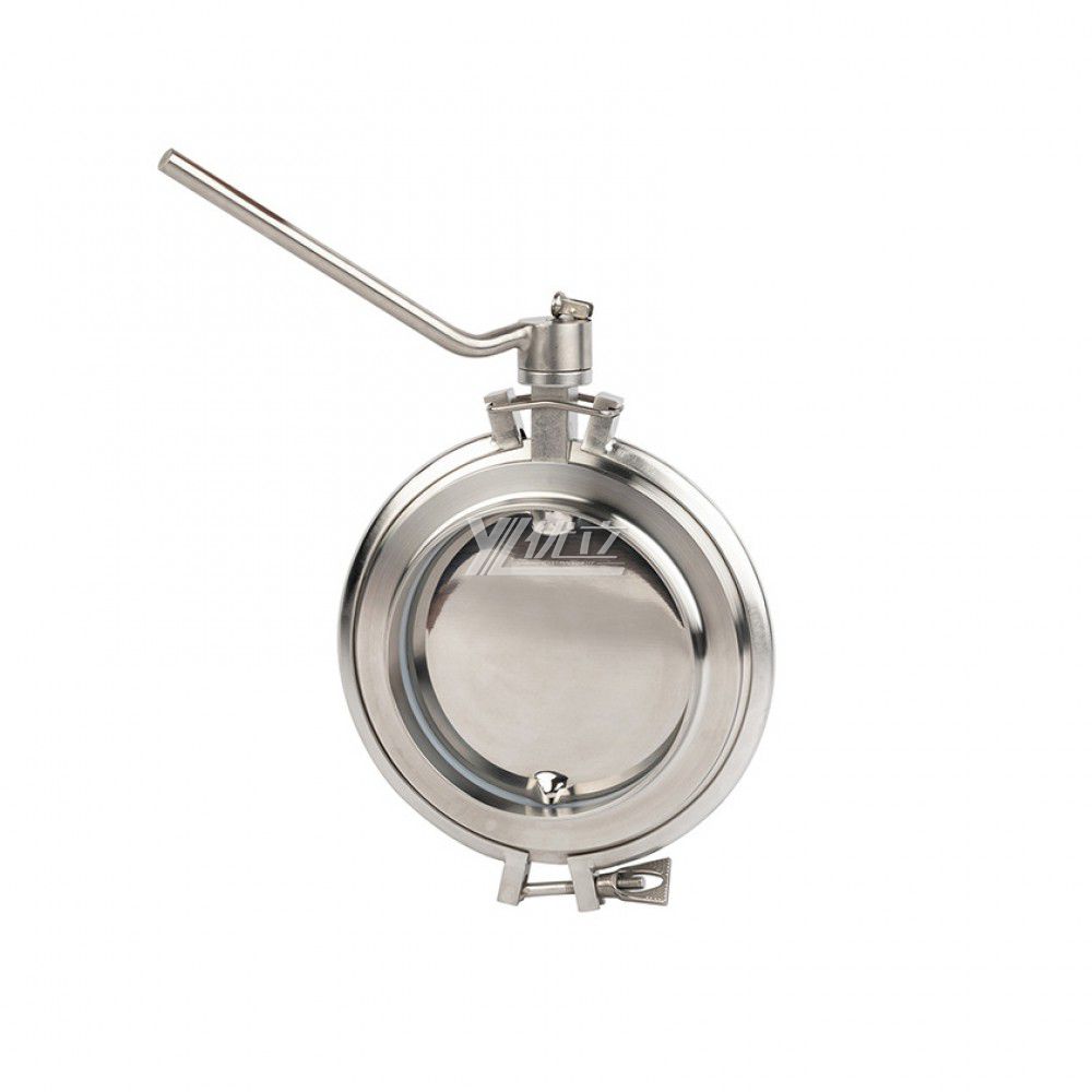 YOULI Hygienic Food Grade Stainless Steel 304 316L Sanitary Manual Welding Tri-clover Powder butterfly Valve