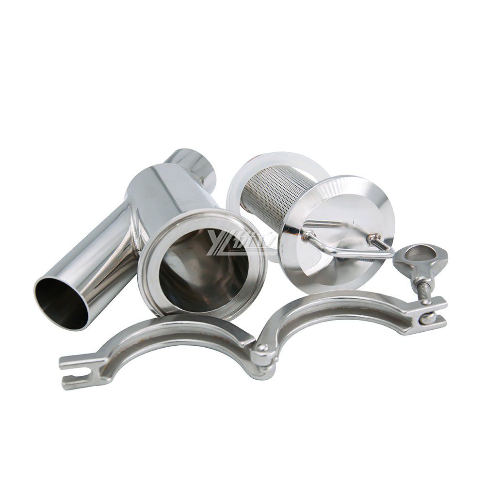 YOULI Hygienic Food Grade SS 304 316L Stainless Steel Milk  Beer  Honey Sanitary Y Type Butt-welded Strainer  Filter