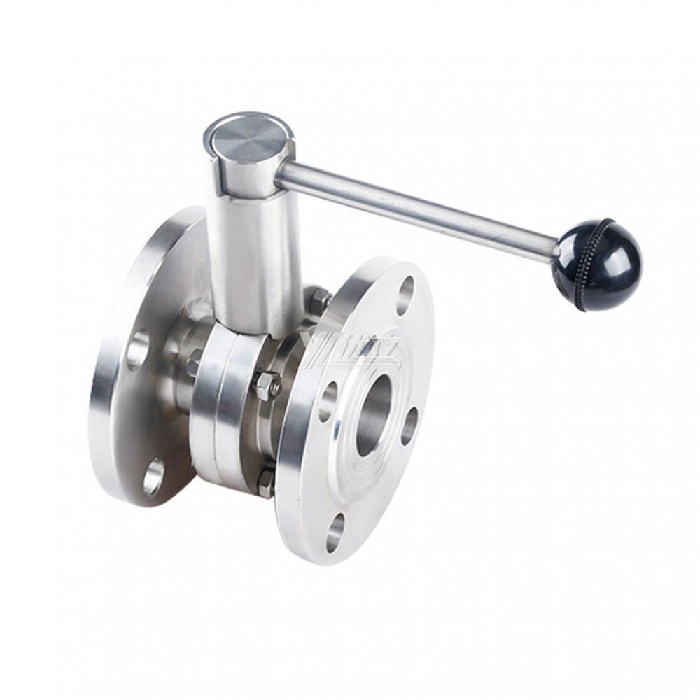 YOULI Hygienic Food Grade Stainless Steel 3A/SMS/DIN 304 316L Silicon Lever Handle Sanitary Manual Flnaged Butterfly Valve