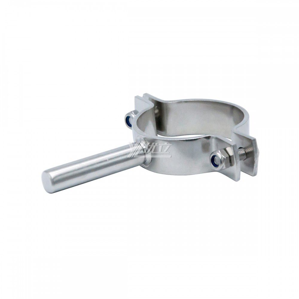 YOULI Stainless Steel 304 Pipe Fittings Tri Clamp Tube Hex Pipe Holder With Solid Rod Handle Bar Welded Round Pipe Holder