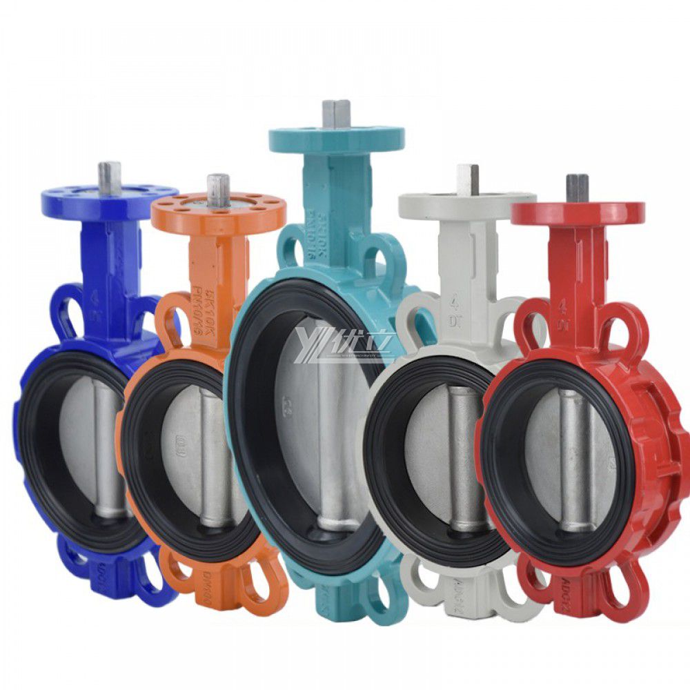 YOULI ISO5211 Stainless Steel ANSI 150LB 304 316 JIS 10K Pn10-16 Cast Iron PTFE EPDM Soft Seal Center Wafer Butterfly Valve