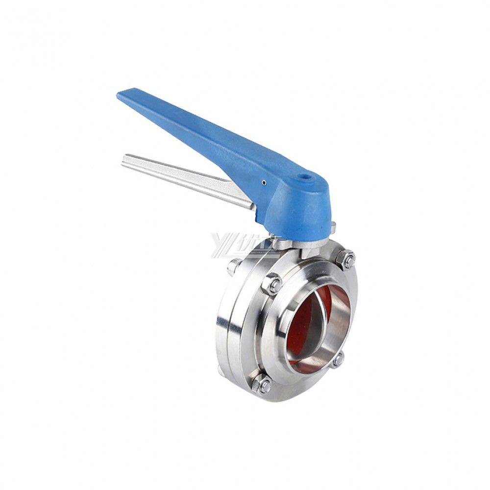 YOULI Hygienic Food Grade Sanitary Stainless Steel 304 316 Silicon Duckbill Handle Manual Butt Weld Butterfly Valve